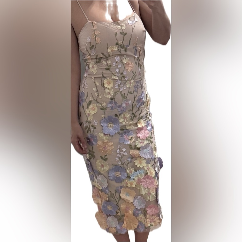 Showpo Floral Embroidered Dress - Purple and Pink - Picture 9 of 9